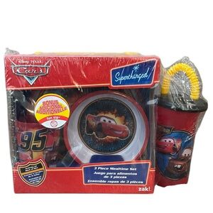 Disney Cars Kids Mealtime 3 piece Set Red NWT